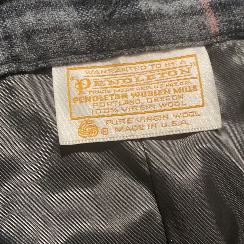 Vintage Pendleton wool plaid skirt gray plaid size large - Picture 6 of 8